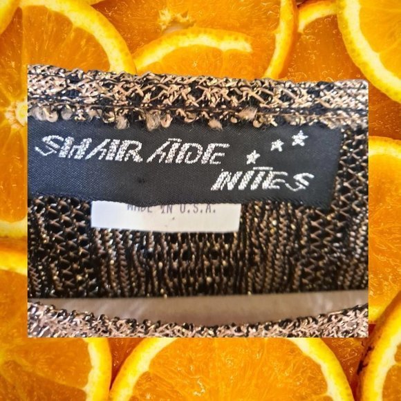 VINTAGE Sharade‎ Nites Gold Sheer Top Size 10 - Picture 3 of 6